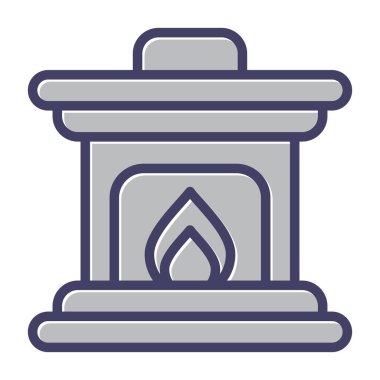  Ateş Yeri simgesi vektör illüstrasyonu