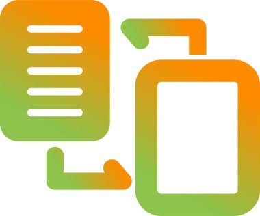 Dosya eşzamanlama simgesi. Veri Göç düğmesi. Veri eşzamanlama işareti 