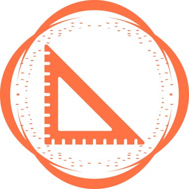 Üçgen cetvel. Web simgesi basit illüstrasyon