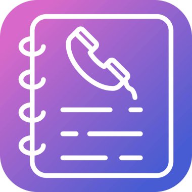 Telefon Defteri web simgesi basit illüstrasyon