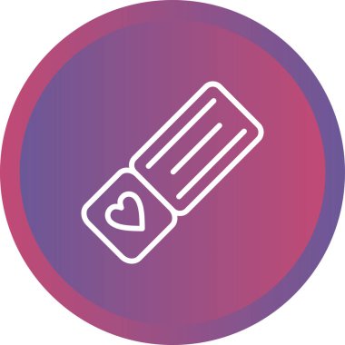 Aşk kuponu ikonu, vektör illüstrasyonu  