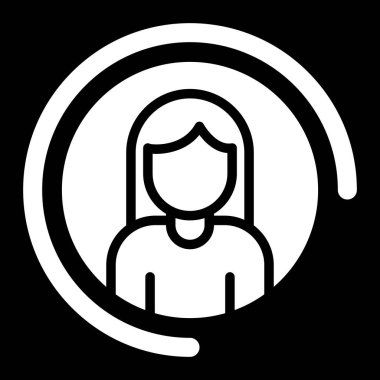 Kadın kullanıcı. Web simgesi basit illüstrasyon