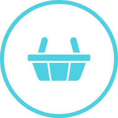 Sepet simgesi, vektör illüstrasyonu basit tasarım