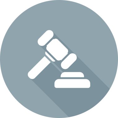 Law gavel simgesi, vektör illüstrasyonu 