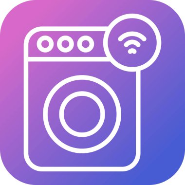 Çamaşır makinesi. Web simgesi basit illüstrasyon