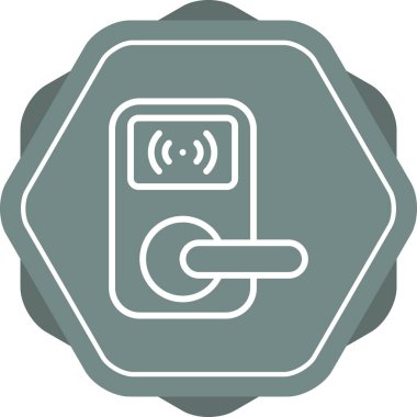 Eşsiz kablosuz anahtar kapı kilidi vektör çizgisi simgesi