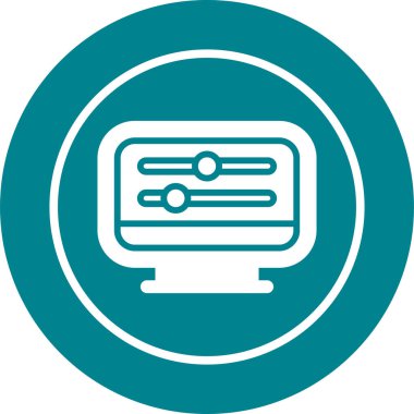 Masaüstü Bilgisayar Web simgesi vektör çizimi