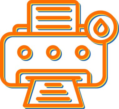 Inkjet Yazıcı vektör simgesi basit illüstrasyon