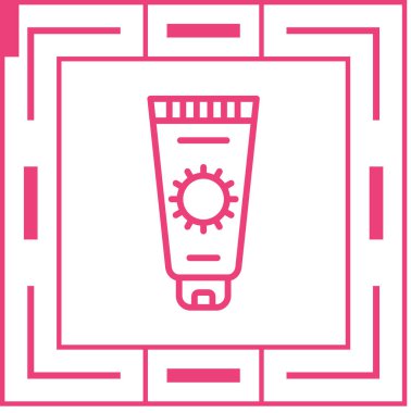 Güneş kremi simgesinin vektör illüstrasyonu