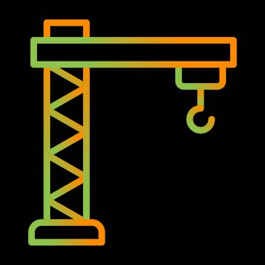 İnşaat vinci. Web simgesi basit illüstrasyon