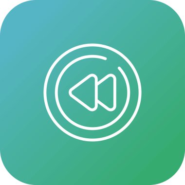 vector illustration,  Rewind Circle Icon 