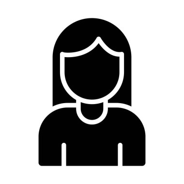 Kadın kullanıcı. Web simgesi basit illüstrasyon