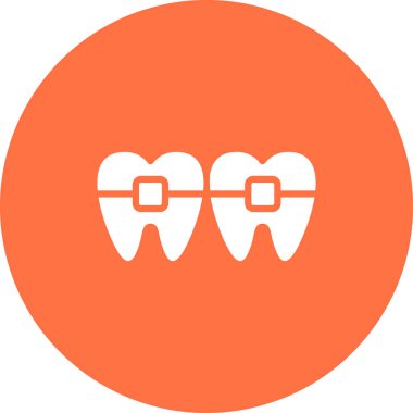 Ortodontik parantez simgesinin web illüstrasyonu