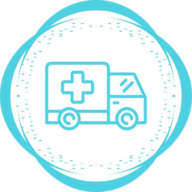 Ambulans. Web simgesi basit illüstrasyon 