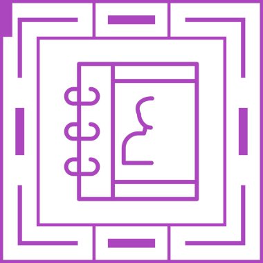 Çizim kitabı Beyaz Arkaplanda İzole Edilmiş Modern Basit Vektör Simgesi 