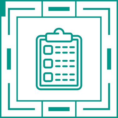 Liste simgesi ve vektör illüstrasyonlu pano 