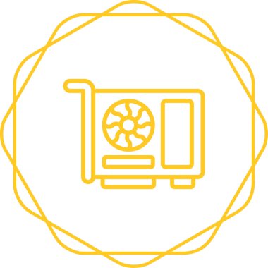 Grafik kart simgesi, vektör illüstrasyonu basit tasarım