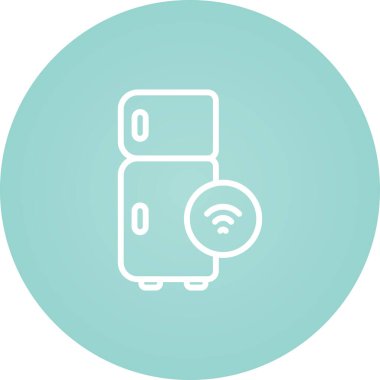 Akıllı Buzdolabı simgesi, vektör illüstrasyonu basit tasarım