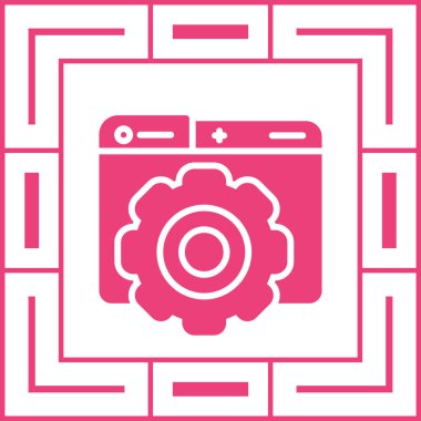 Simge, web düğmesi, basit vektör illüstrasyonu ayarlanıyor