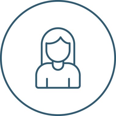 Kadın kullanıcı. Web simgesi basit illüstrasyon