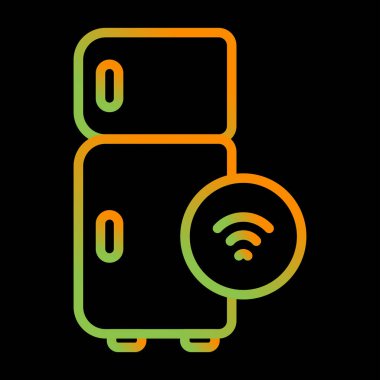 Akıllı Buzdolabı simgesi, vektör illüstrasyonu basit tasarım