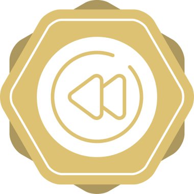 vector illustration,  Rewind Circle Icon 