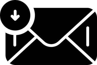 Gelen kutusu web simgesi, basit vektör illüstrasyonu