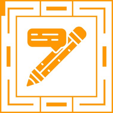 Kalem, vektör illüstrasyonlu konuşma balonu