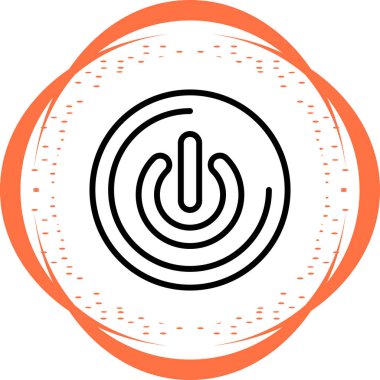 Güç Düğmesi simgesi, vektör illüstrasyonu