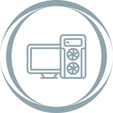 Oyun PC simgesi, vektör illüstrasyonu basit tasarım