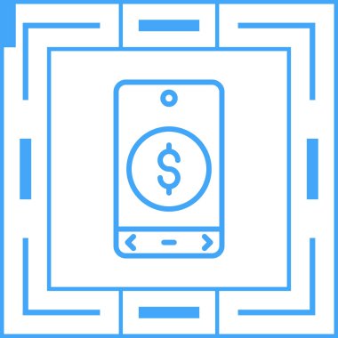 Para için. Web simgesi vektör illüstrasyonu 