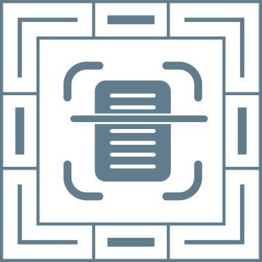 Belge Tarama simgesi, vektör illüstrasyonu 