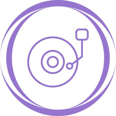 DJ döner tablosu. Web simgesi basit illüstrasyon