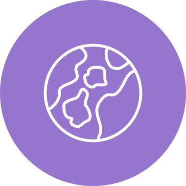 Dünya gezegeni simgesi, vektör illüstrasyonu basit tasarım