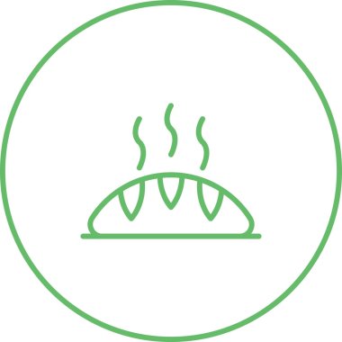 İzole edilmiş taze ekmek simgesinin vektör çizimi 