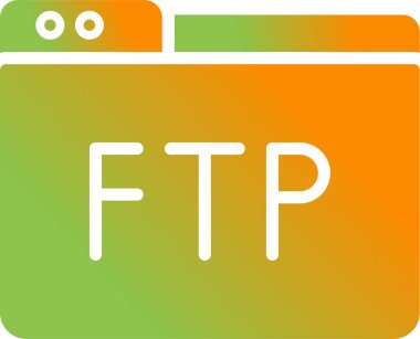 FTP dizin ikonu vektör illüstrasyonu. İzole edilmiş ftp veri sembolü. FTP transfer protokolü konsepti. Web paylaşımı grafik tasarımı. 