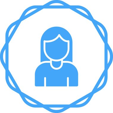 Kadın kullanıcı. Web simgesi basit illüstrasyon