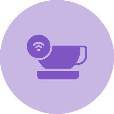 akıllı kahve kupası simgesi, vektör illüstrasyonu 