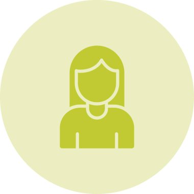 Kadın kullanıcı. Web simgesi basit illüstrasyon