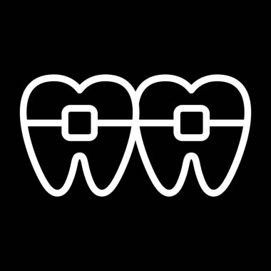 Ortodontik parantez simgesinin web illüstrasyonu