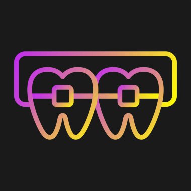 diş teli vektör çizgisi simgesini destekler