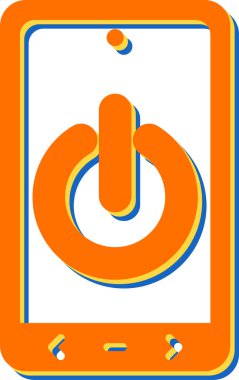 Güç düğmesi vektör illüstrasyonlu akıllı telefon simgesi
