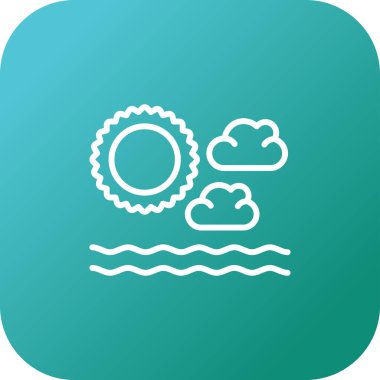 Bulutlu güneş, web simgesi, basit tasarım 