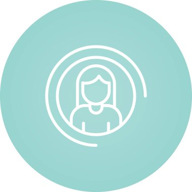 Kadın kullanıcı. Web simgesi basit illüstrasyon