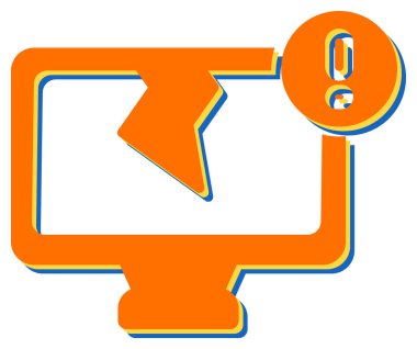 Bozuk Monitör. Web simgesi basit illüstrasyon
