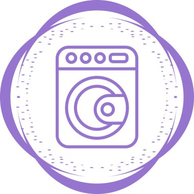 Çamaşır makinesi. Web simgesi basit illüstrasyon