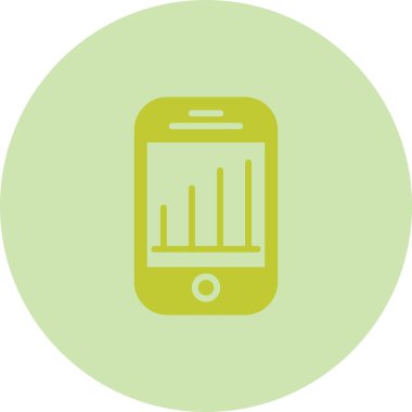 Mobil Analitik Web simgesi, basit illüstrasyon