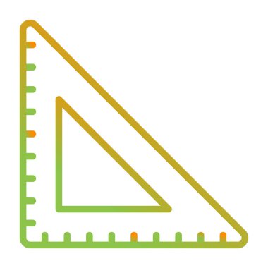 Üçgen cetvel. Web simgesi basit illüstrasyon