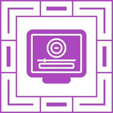 Masaüstü Bilgisayar Web simgesi vektör çizimi