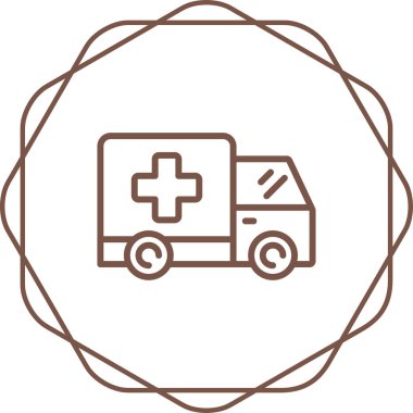 Ambulans. Web simgesi basit illüstrasyon 
